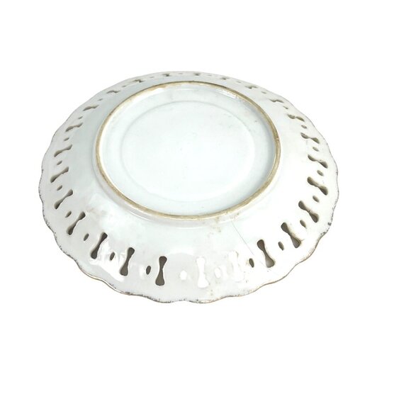 Vintage Lusterware Gilded Fine China Pearlized Tea Cup Reticulated Saucer Japan - Picture 7 of 9